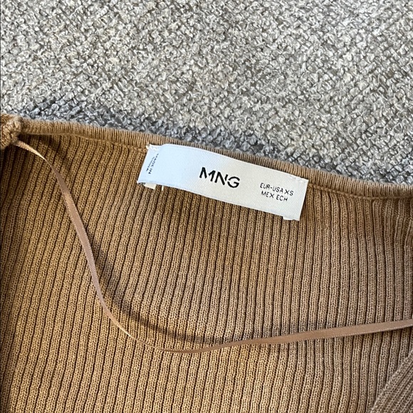 Mango Brown Ribbed Button-Down Shirt - Picture 2 of 4